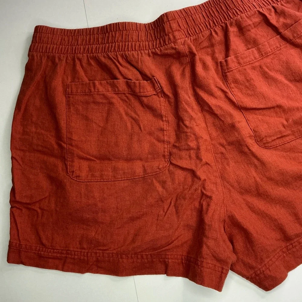 Old Navy Orange Linen Blend Shorts Women XL Comfort Waistband 692834-04
